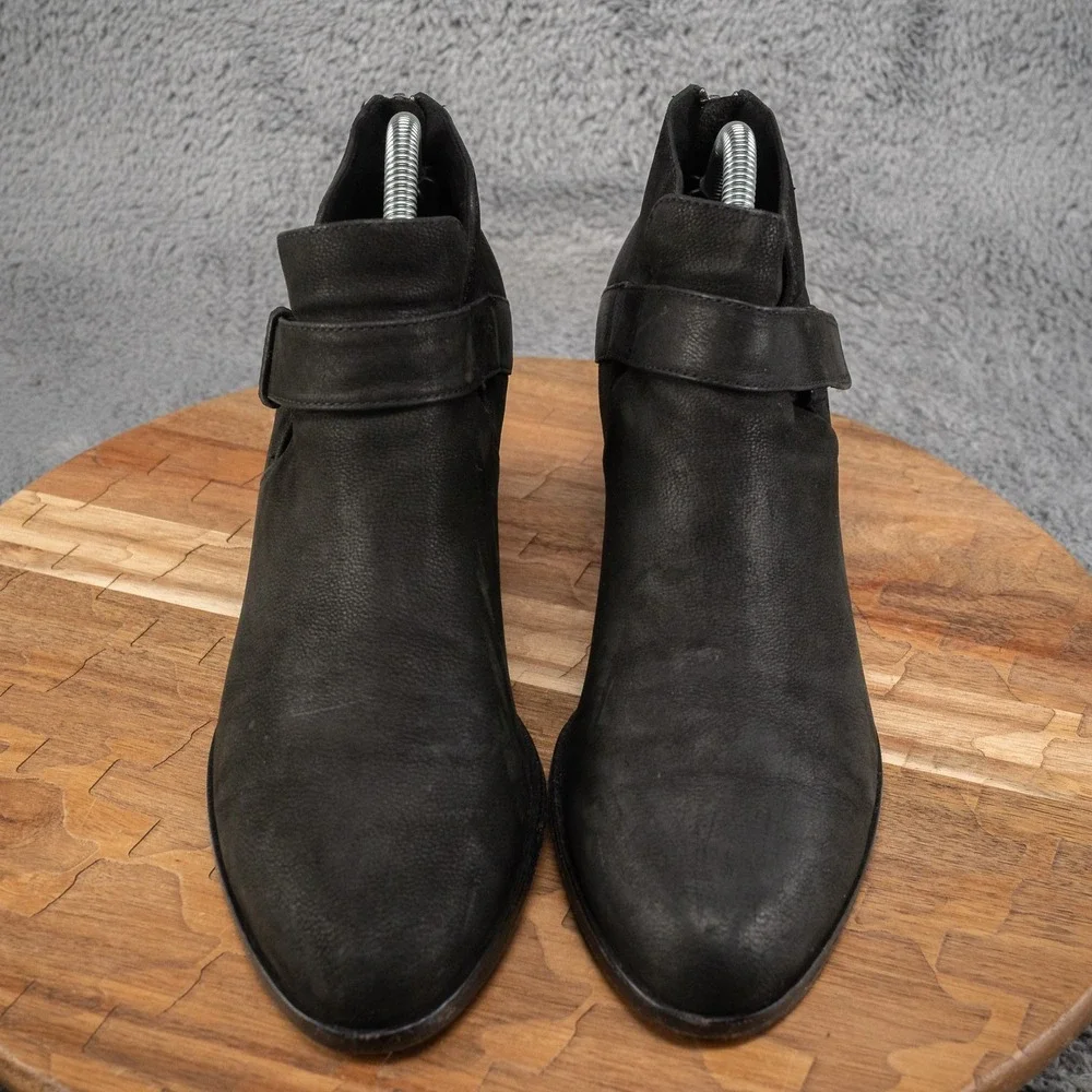 Eileen Fisher Ives Bootie Womens Size 10 Black Leather Ankle Boots Zip Up Shoes‎
